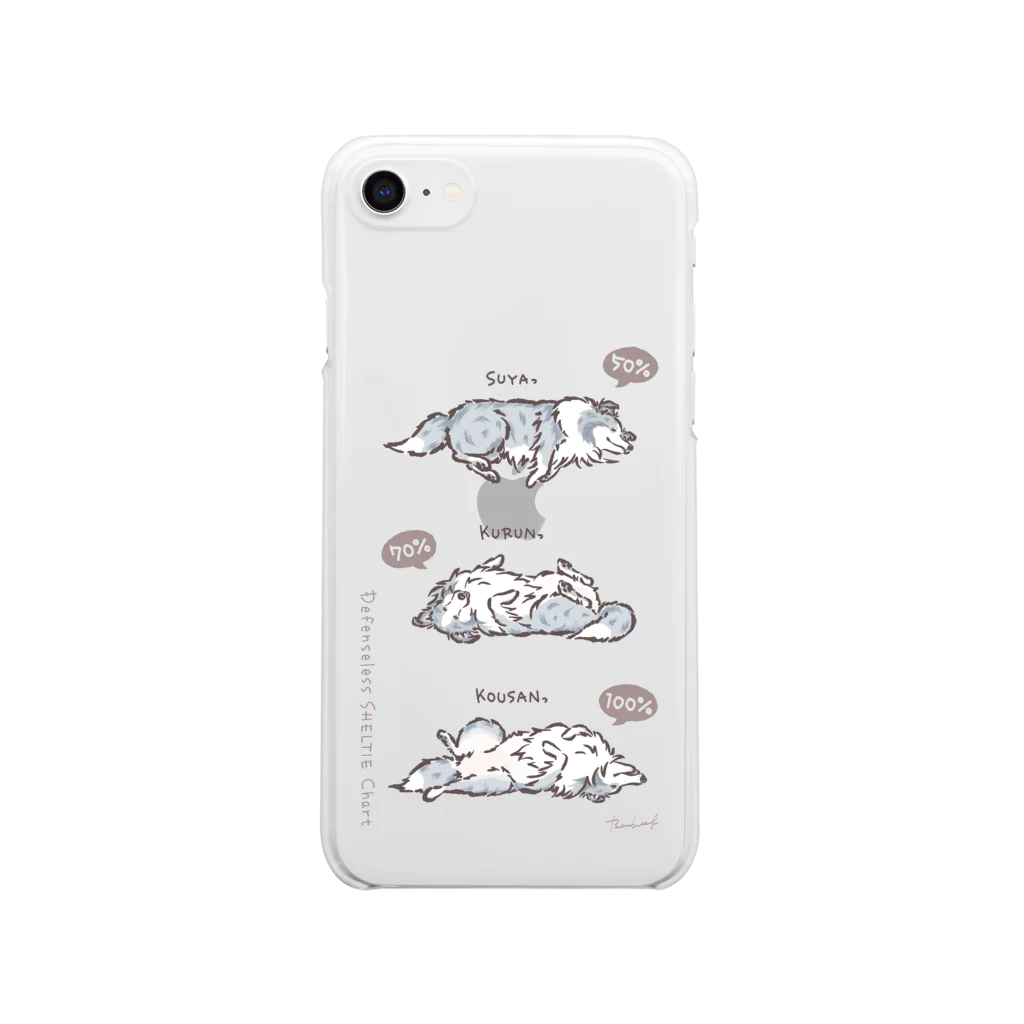 BowWoof ShopのiPhone5~/茶字/バイブルー● シェルティ無防備でもしもし Clear Smartphone Case