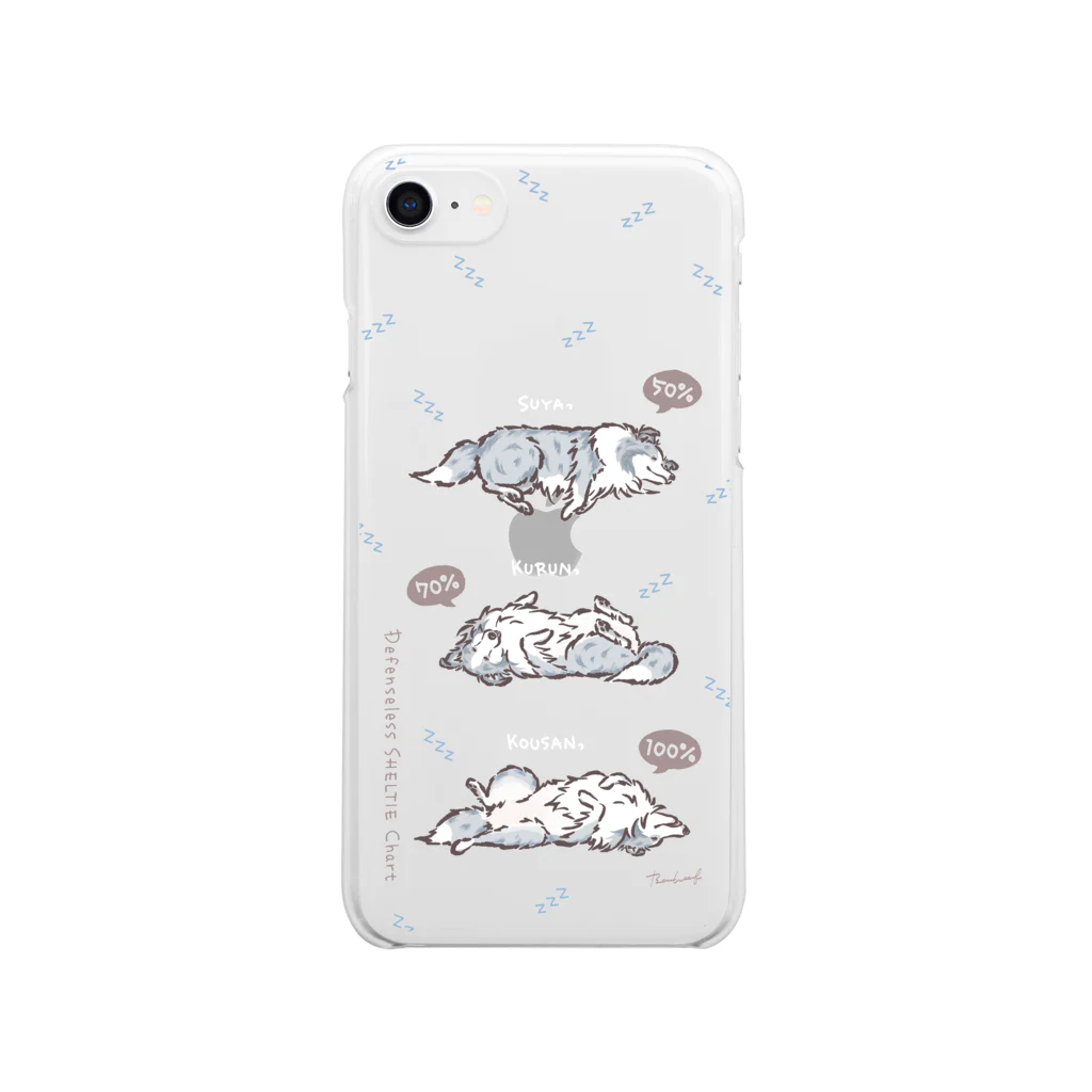 BowWoof ShopのzzZ●iPhone5~/白字/バイブルー● シェルティ無防備でもしもし Clear Smartphone Case