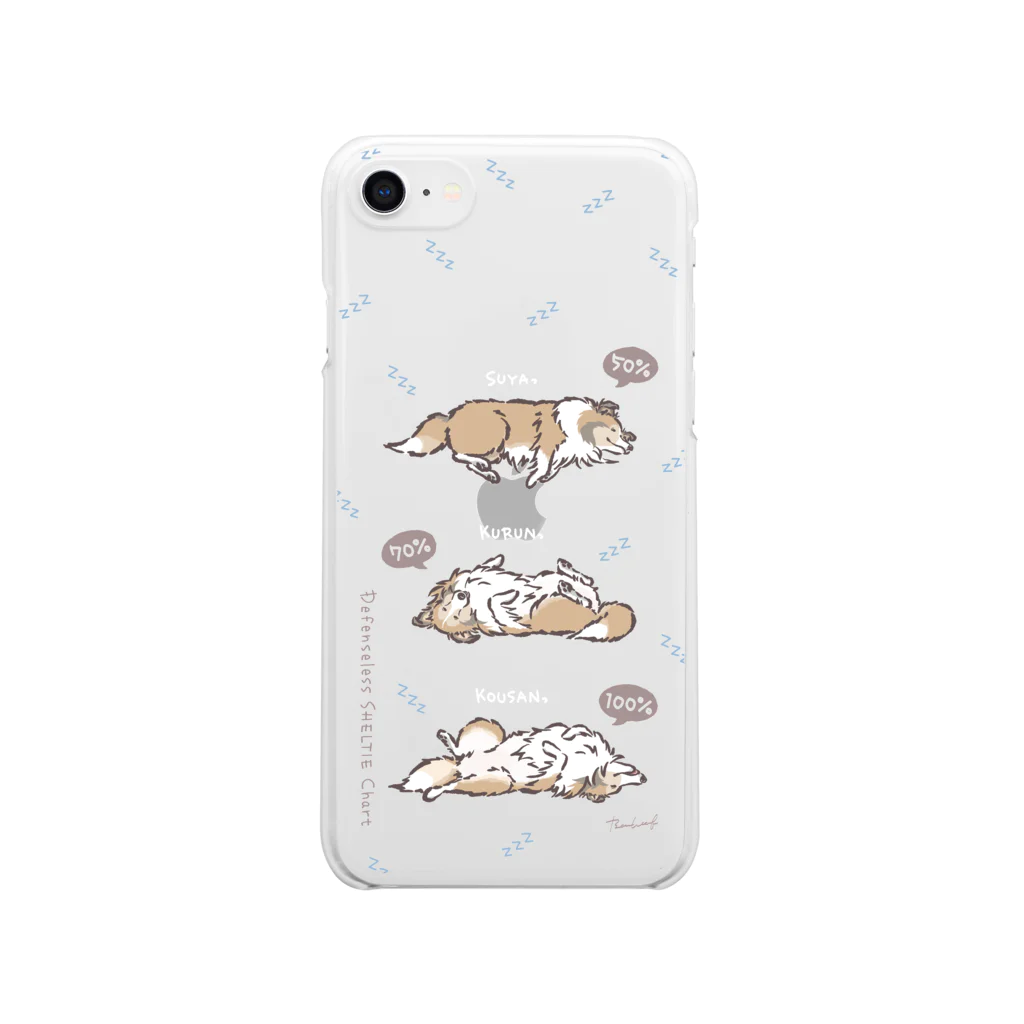 BowWoof ShopのzzZ●iPhone5~/白字/セーブル❷ シェルティ無防備でもしもし Clear Smartphone Case