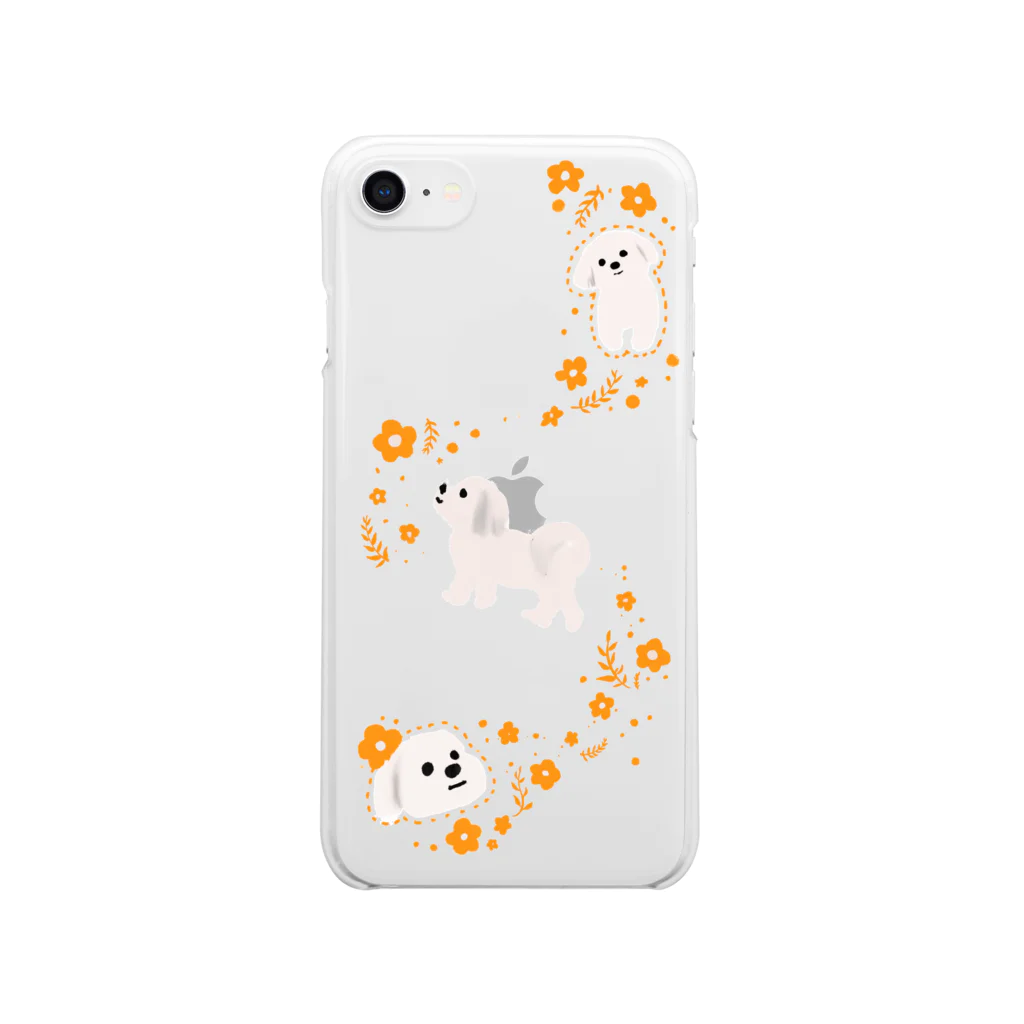 まがおないぬのまがおないぬ スマホケース ｜Orange Clear Smartphone Case