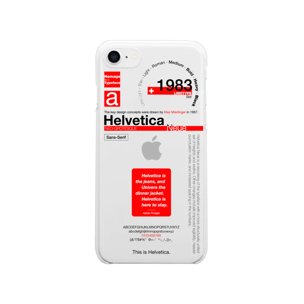 No.30_DesignWorks typographyのHelvetica Neue LT Std - Typography Design Clear Smartphone Case