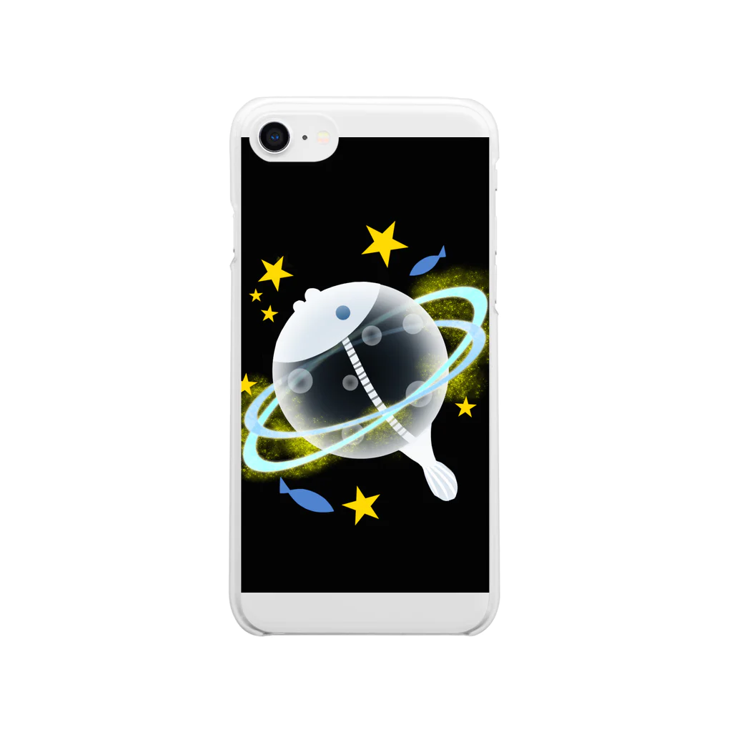 Bleaのスケルトンアンコウ惑星ブラック Clear Smartphone Case