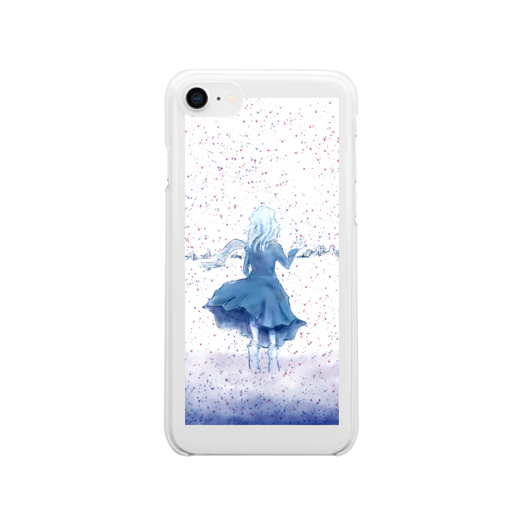 北街電装雑貨　硯店の闇が降る雪原 Clear Smartphone Case