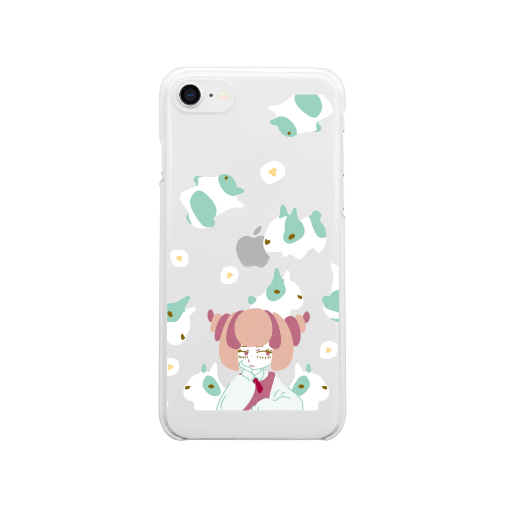 KoNatsuのふるふるうさぎ Clear Smartphone Case