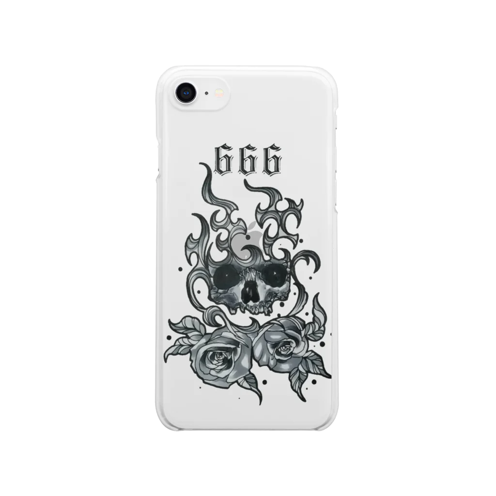 death or dead borderline  の6-6-6 SKULLROSE Clear Smartphone Case