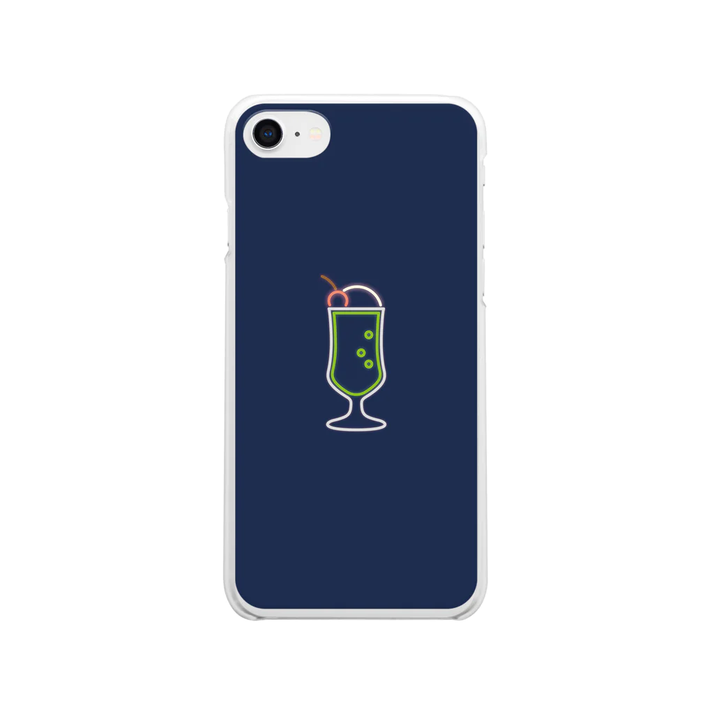 marinaのクリームソーダ（neon navy） Clear Smartphone Case