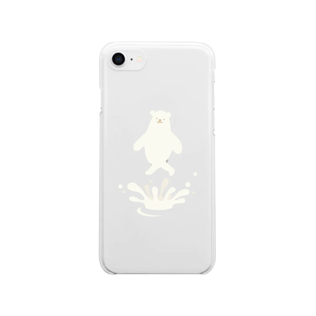 かすみ草のなんかしろくま出てきた！ Clear Smartphone Case