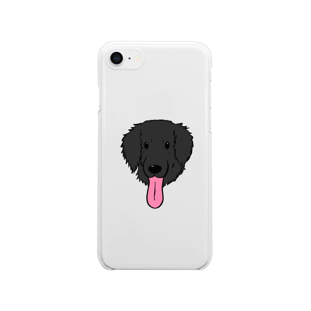 Chiyo.Wan(🐕🕊️のお店)のながーいベロのフラット🍎のせ（iPhone 8ピッタリ) クリアスマホケース