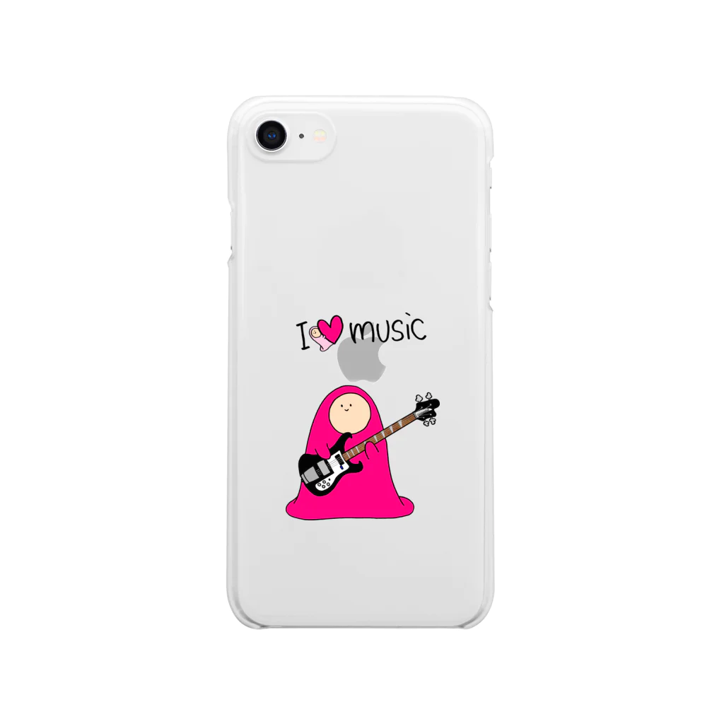 フトンナメクジのI LOVE MUSIC - アイラヴミュージック エレクトリックベースVer.  Clear Smartphone Case