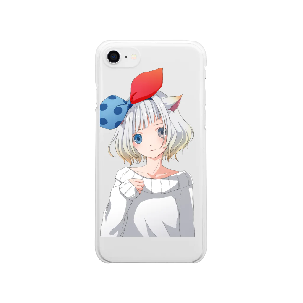 麦猫工房のしろ麦ネコさん Clear Smartphone Case