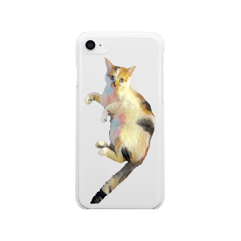 アムロンの三毛猫みぃ絵画風 Clear Smartphone Case