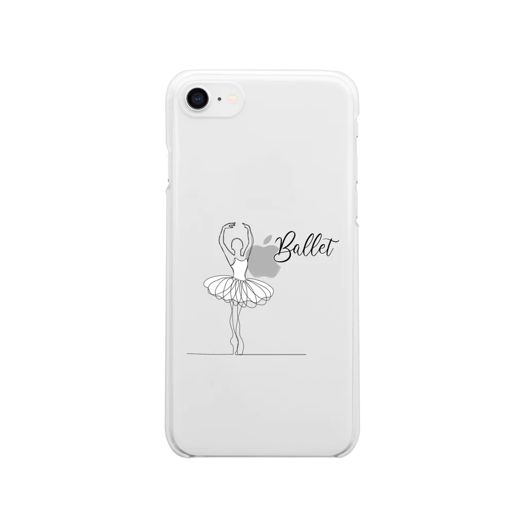 バレエシルエット ballet*pointe_pon*のバレエシルエット 【女性1】BLACKLINE Clear Smartphone Case