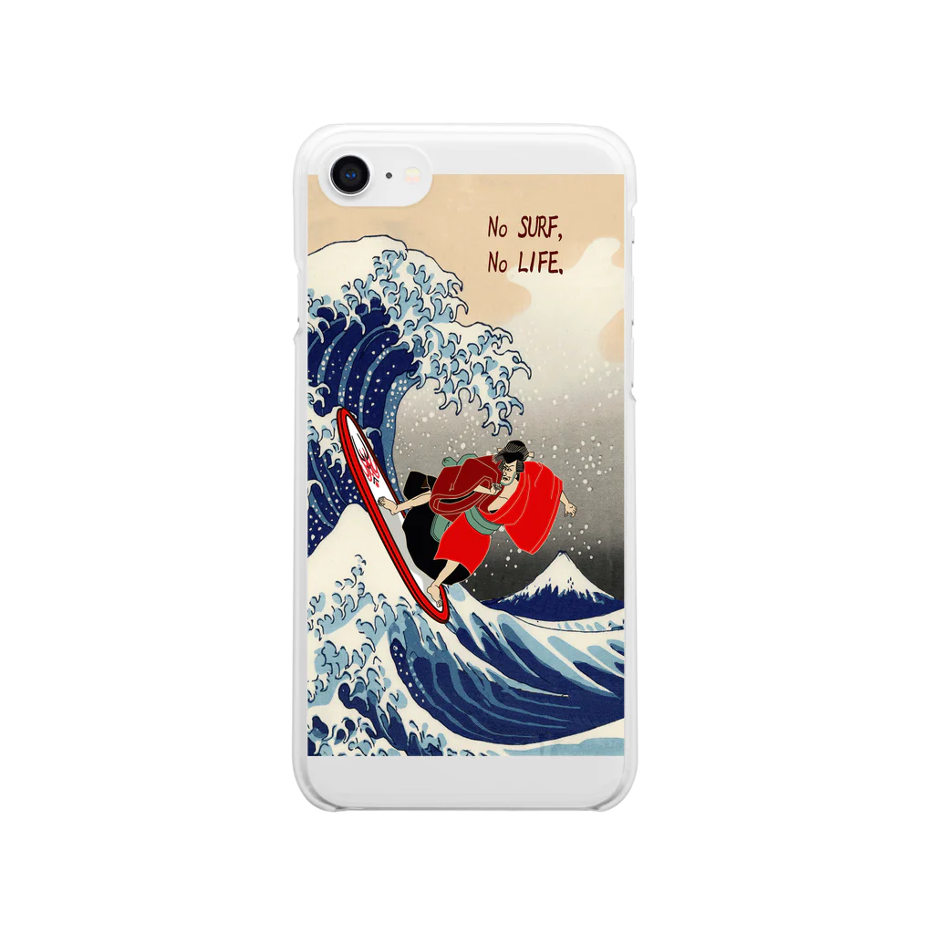 Shu-s ArtworksのThe Great Wave off Kanagawa(KABUKI-MONO) Clear Smartphone Case