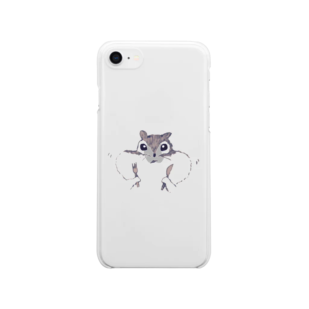 たんしお雑貨店のくいしんぼうなリスくん Clear Smartphone Case