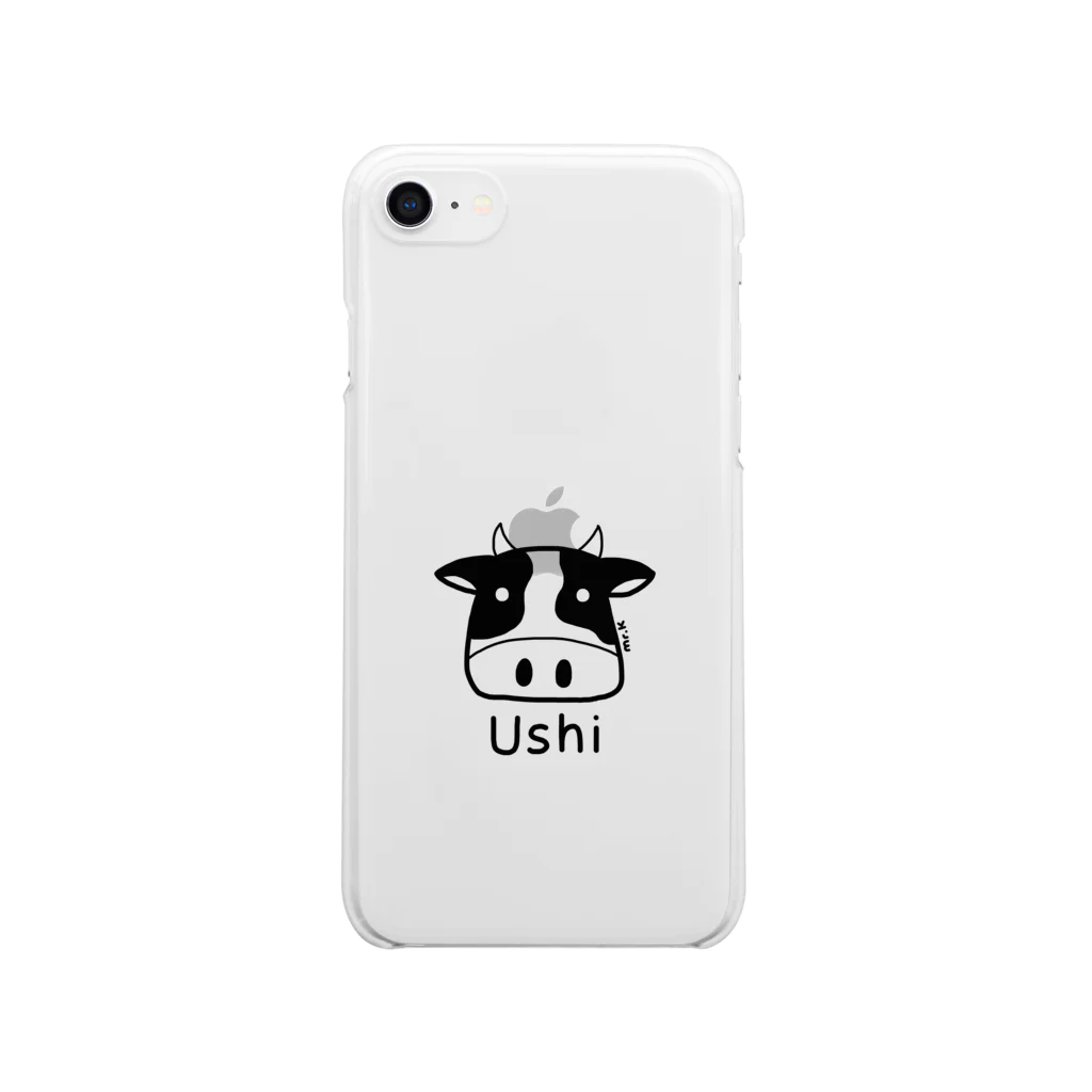 MrKShirtsのUshi (牛) 黒デザイン Clear Smartphone Case