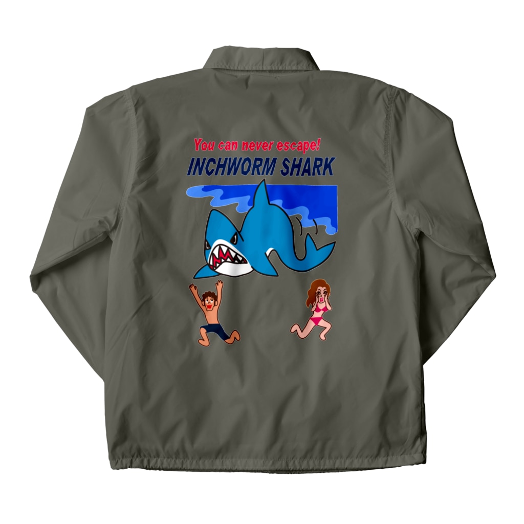 キッズモード某の恐怖！シャクトリシャーク Coach Jacket :back