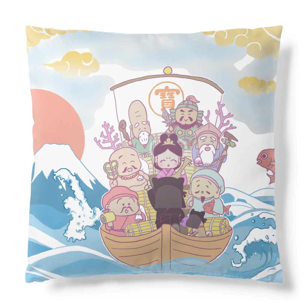 まろかれ堂の黒船の襲来！七福神と寶船 Cushion