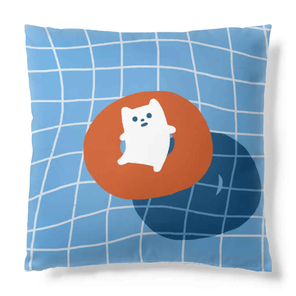 みやつち やえのうきわで浮かぶ犬 Cushion