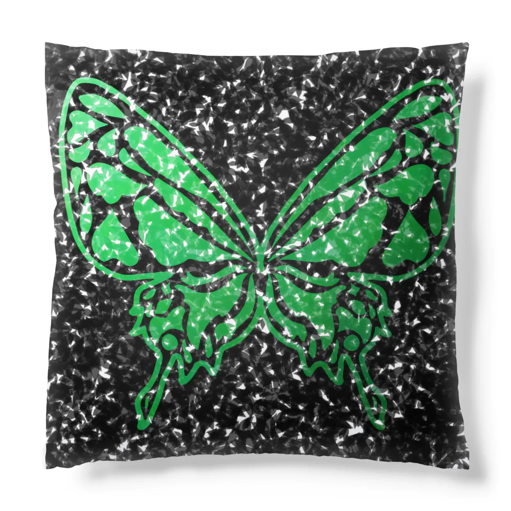 nyandaful storeの深緑の蝶 Cushion