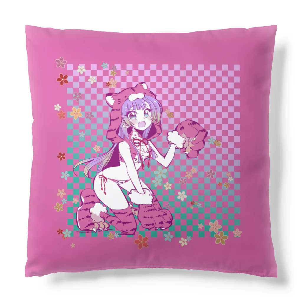 モナ子のトラ虎タイガーリバーシブル Cushion