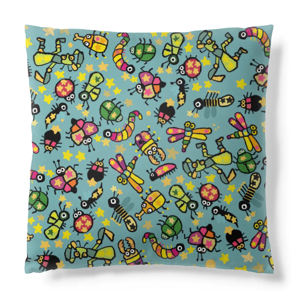 ぴょろりんちょ🐤の星柄の虫だらけクッション Cushion