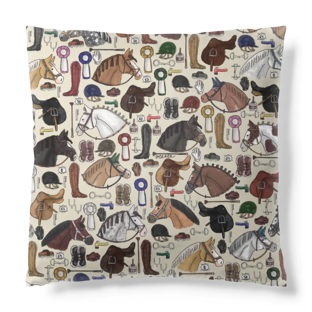 SHIROFUNE_mooooの馬と馬具 Cushion