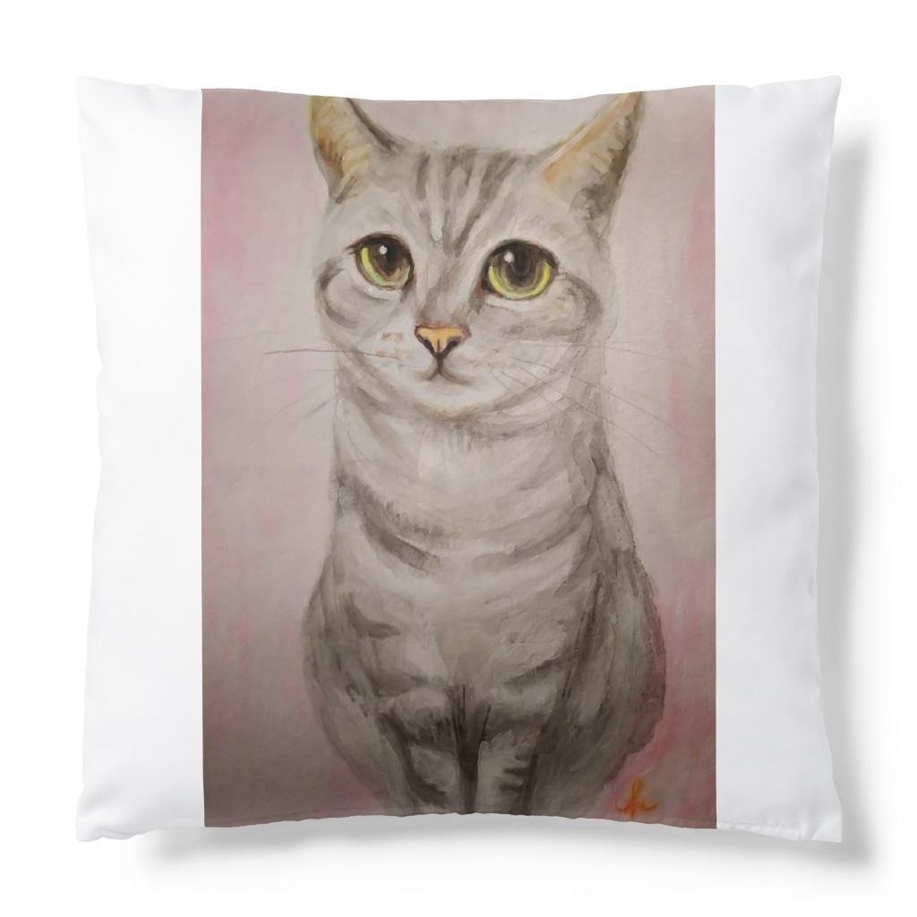 harupink🌸ペット似顔絵illustのしあわせアメショにゃんこ Cushion