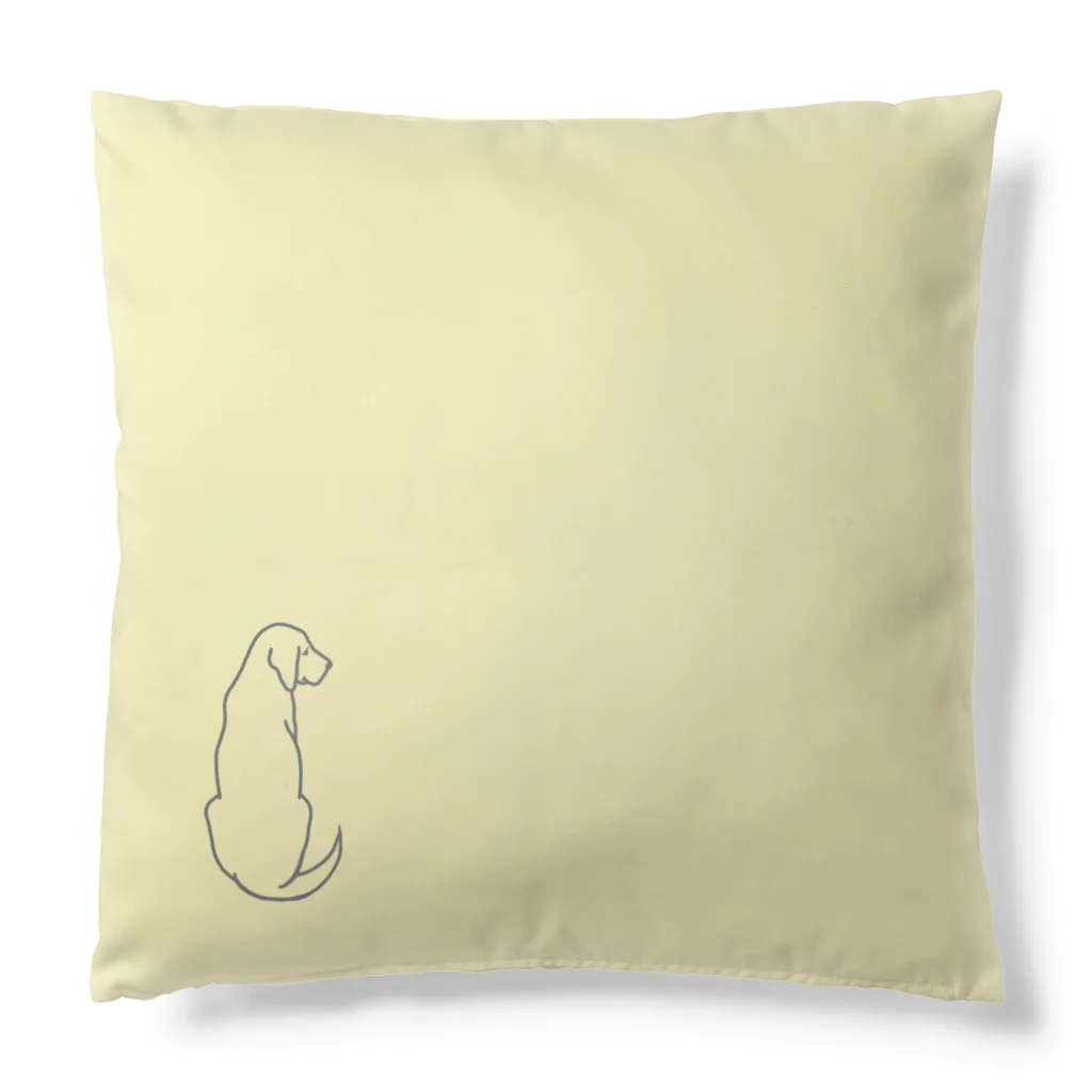 いぬとかの溶けてる犬のクッション（きいろ） Cushion