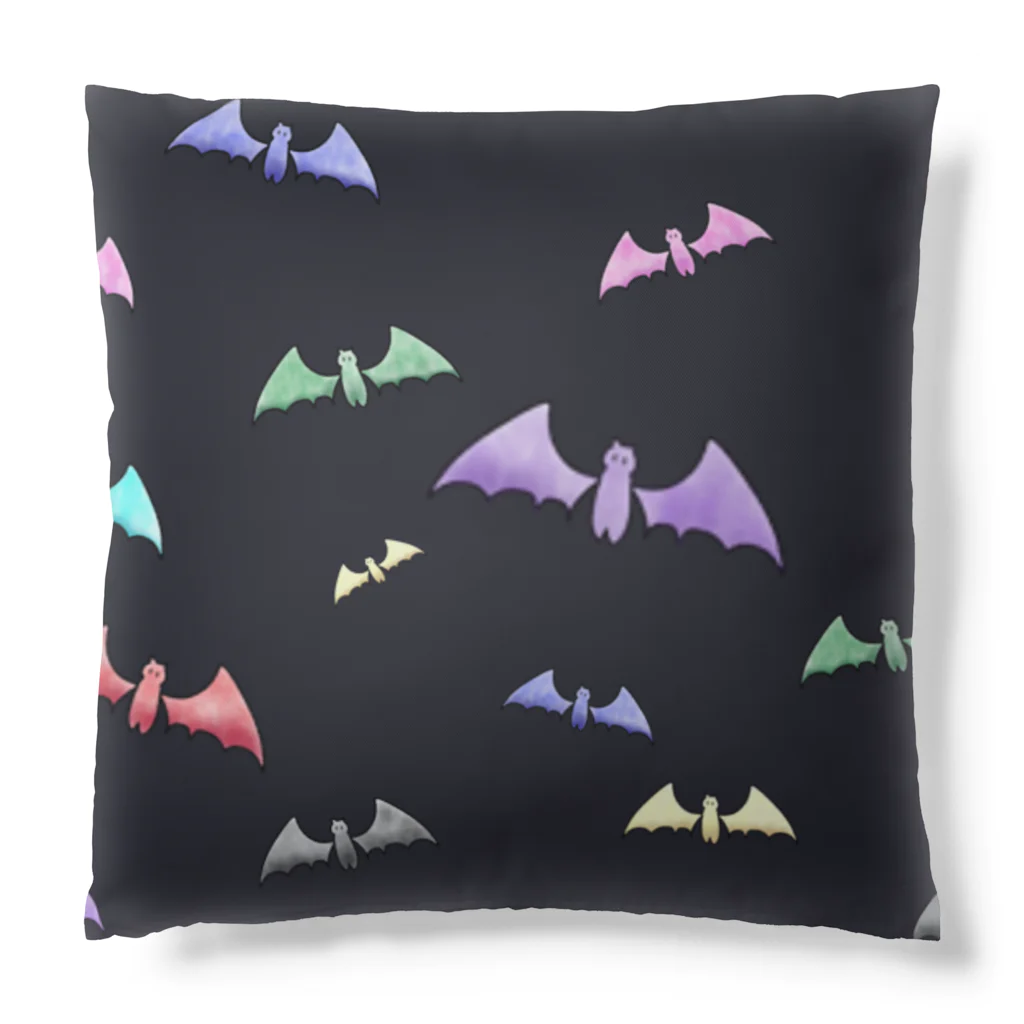 🦇水月黒羽ᙅ⩬のコウモリくん大集合（黒） Cushion