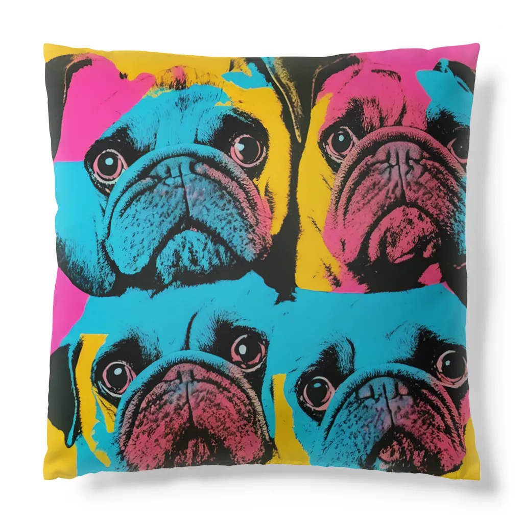 TakashiSのsurprised face pug Cushion