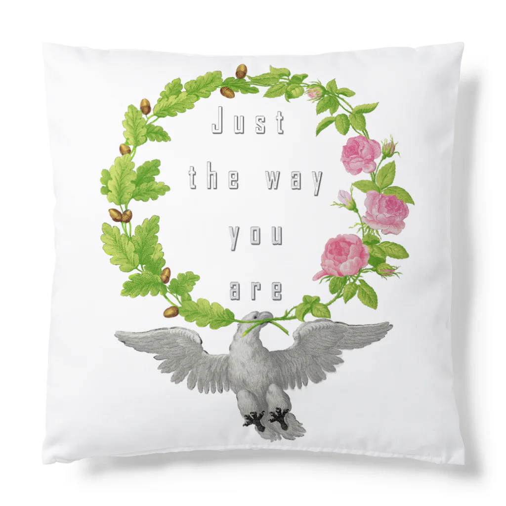 PALA's SHOP　cool、シュール、古風、和風、の幸福を運ぶ鳥「Just the way you are」 Cushion