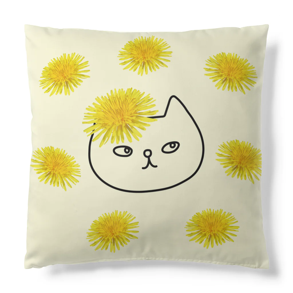 ise-shopのたんぽぽとねこ 黄色 Cushion