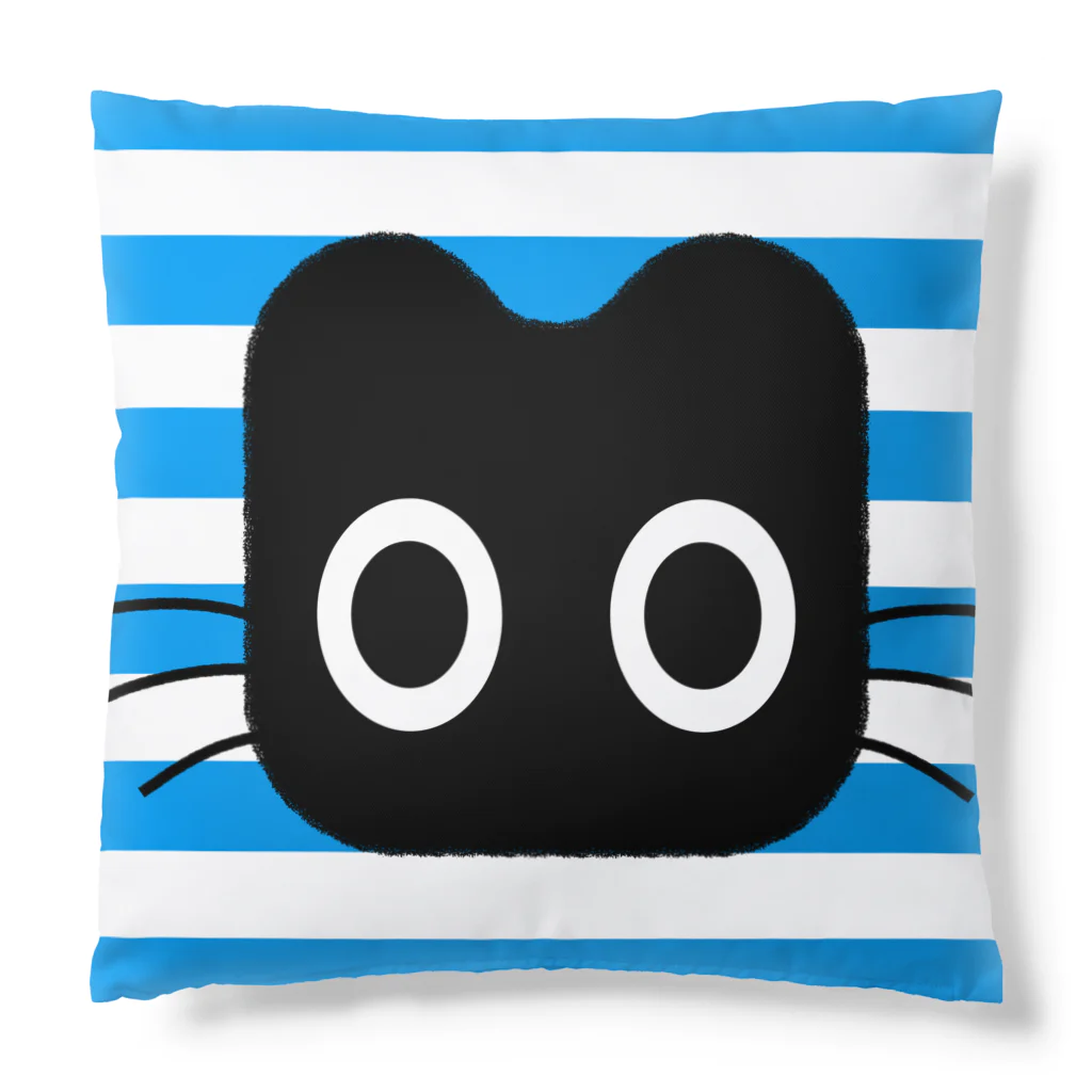 Suzutakaのくろねこクロル（青ストライプ） Cushion