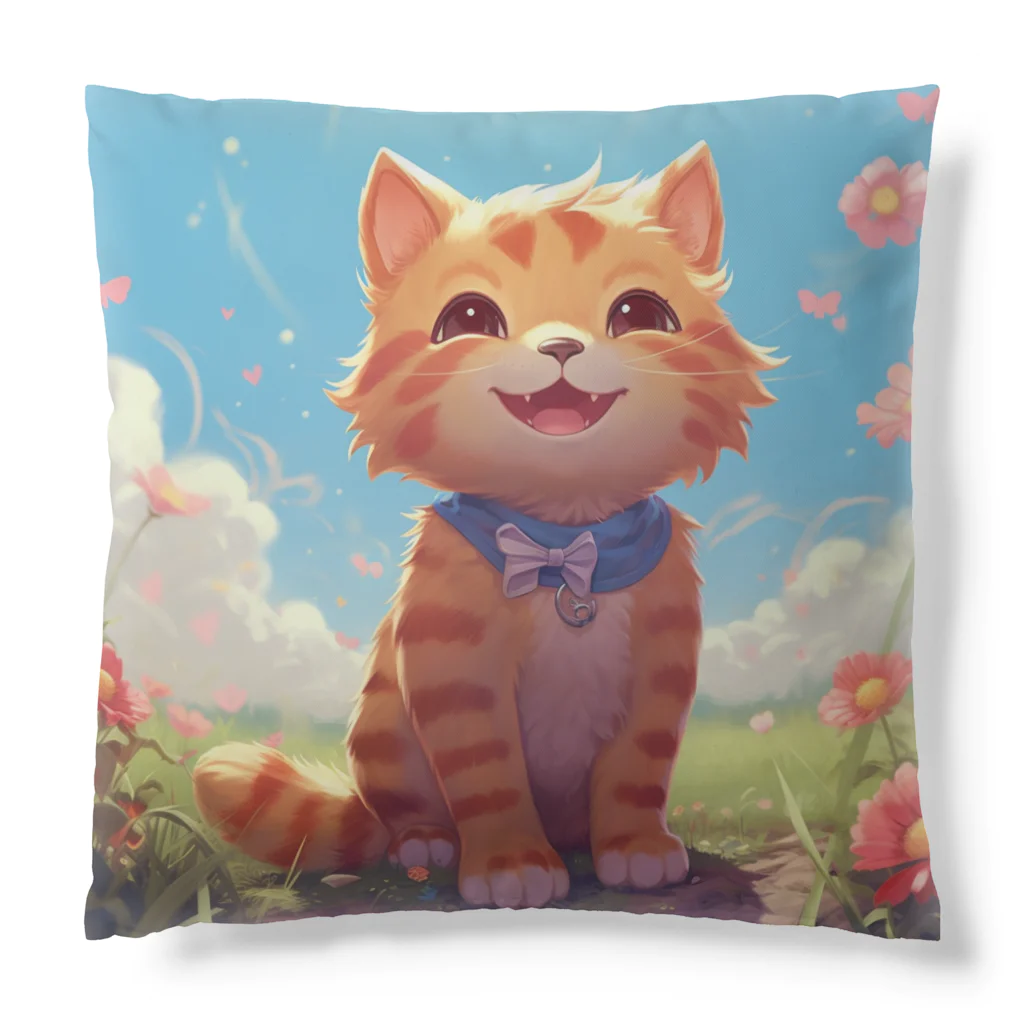 ネオン街/Neon Streetの魔法猫TIYCHA Cushion