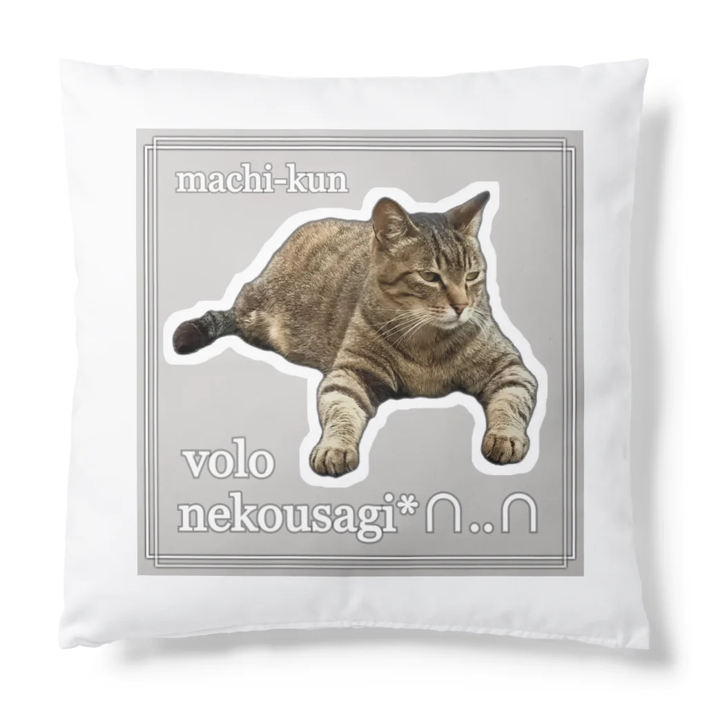 nekousagi*∩..∩の忠猫マチくん(ロゴ入り) Cushion