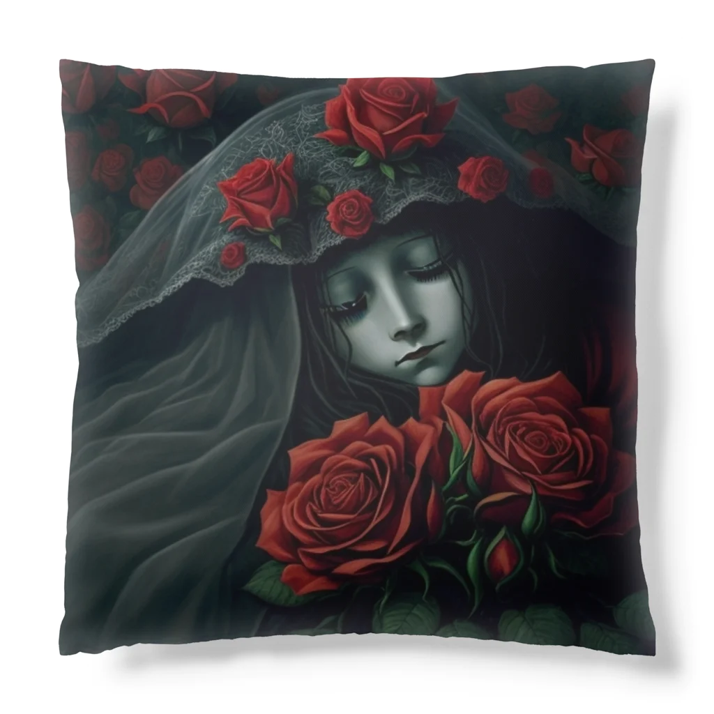 LunaNocturneの赤い薔薇の休息 Cushion