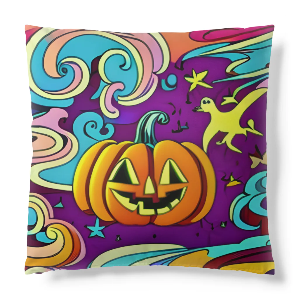 龍のすけのハロウィン、カボチャとアヒル Cushion