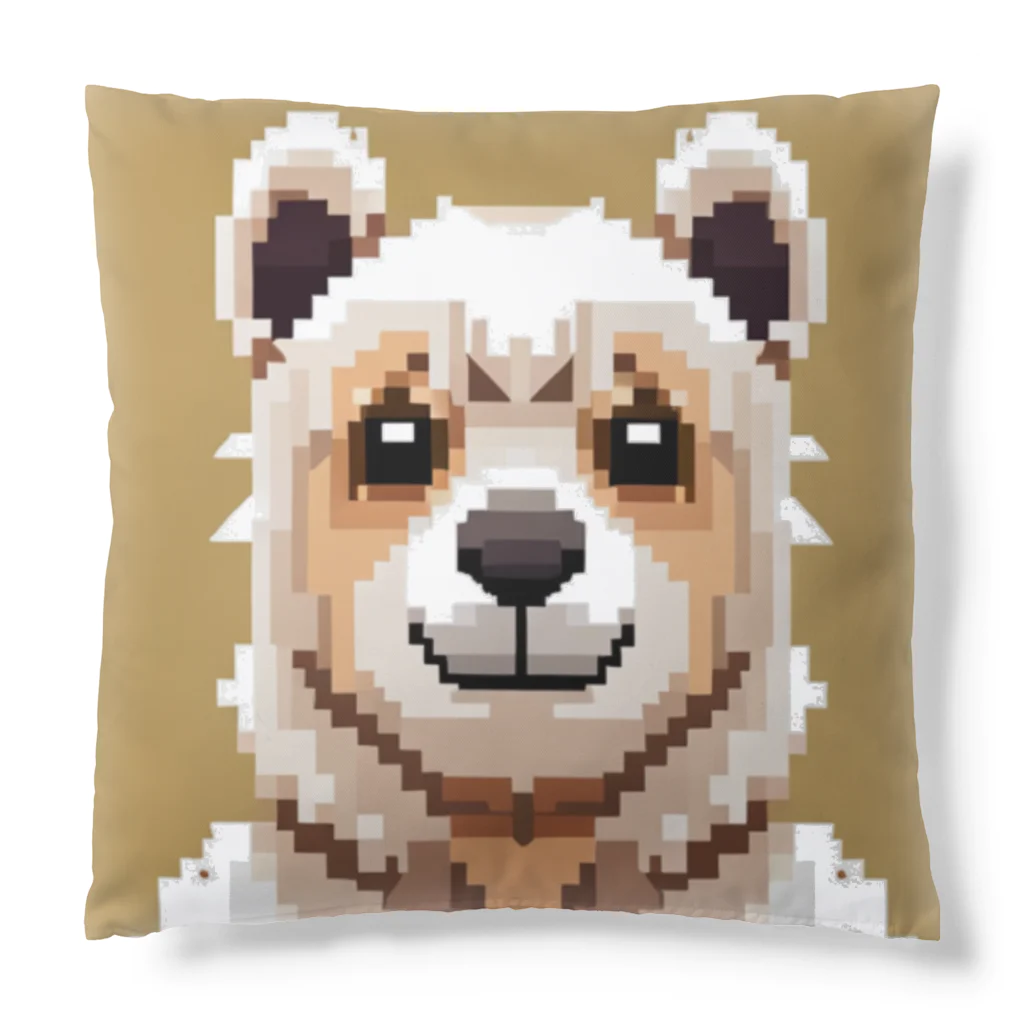 街の雑貨屋さんのかわいいたぬきのドット絵グッズ Cushion