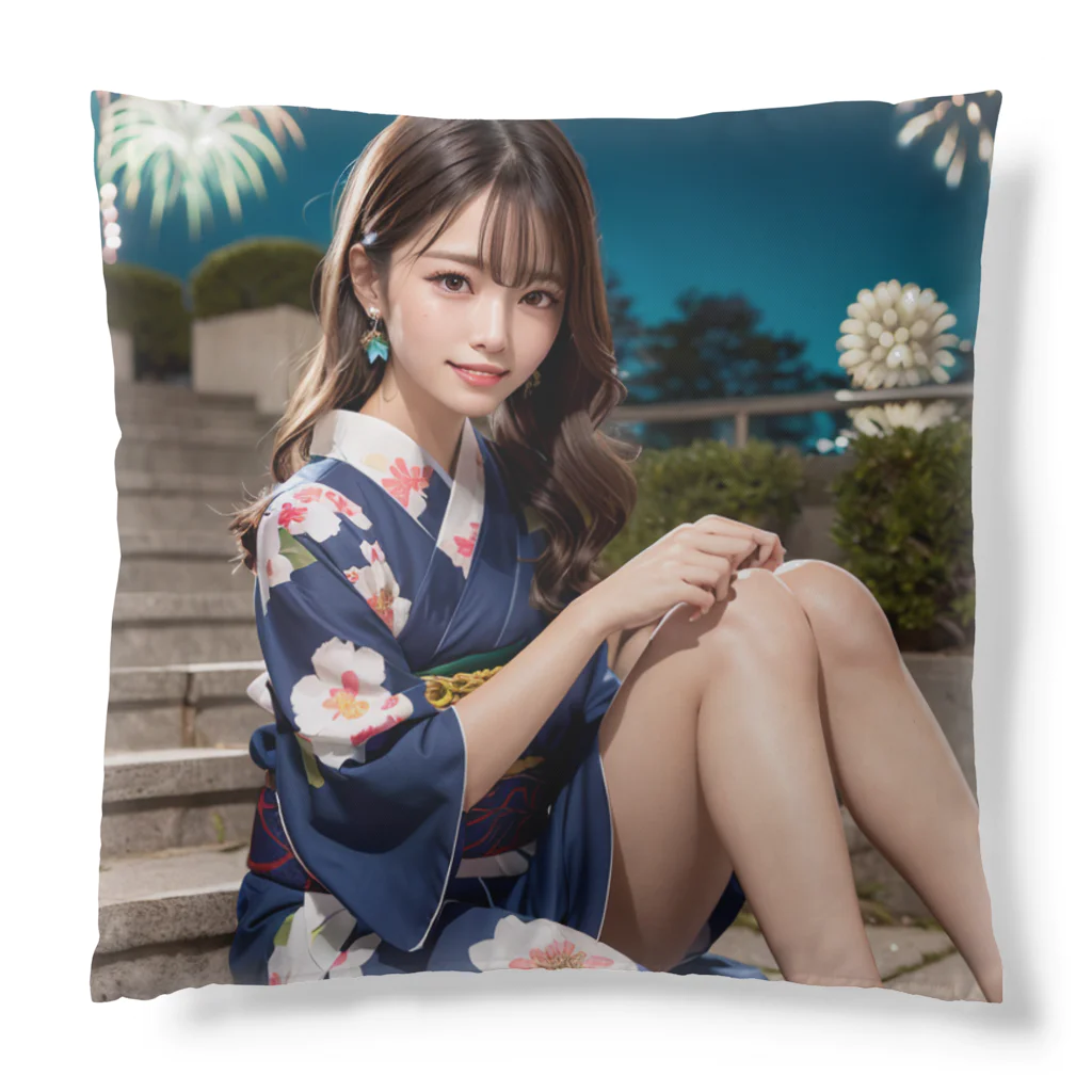 ゆきのAI美女グッズのゆき　AI美女(浴衣ver) Cushion