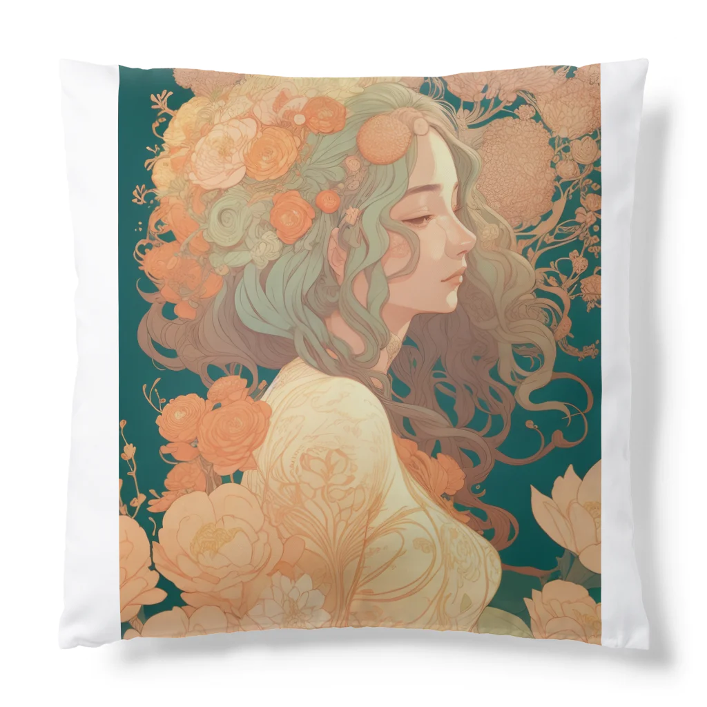 mumusの女性のイラストグッズ Cushion