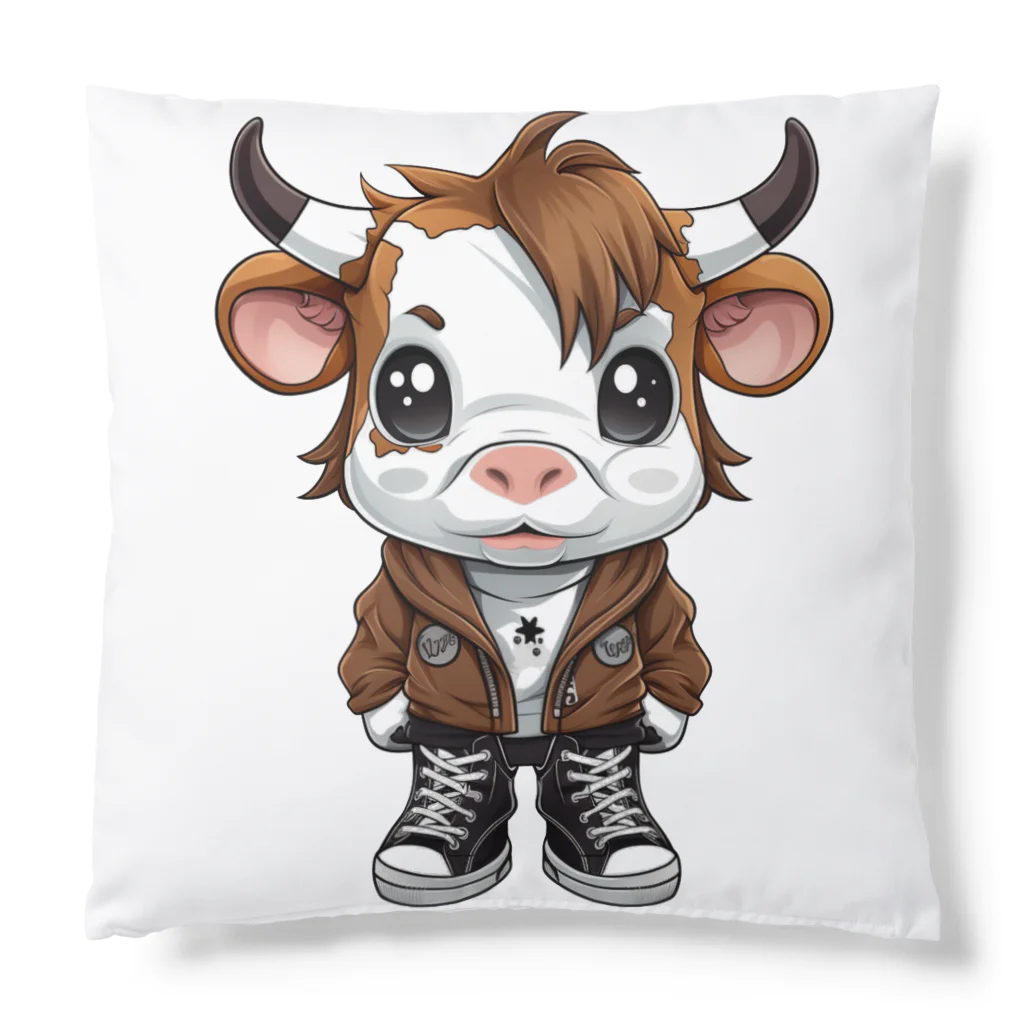 Vasetti_pressのスニーカーを履いた牛 Cushion