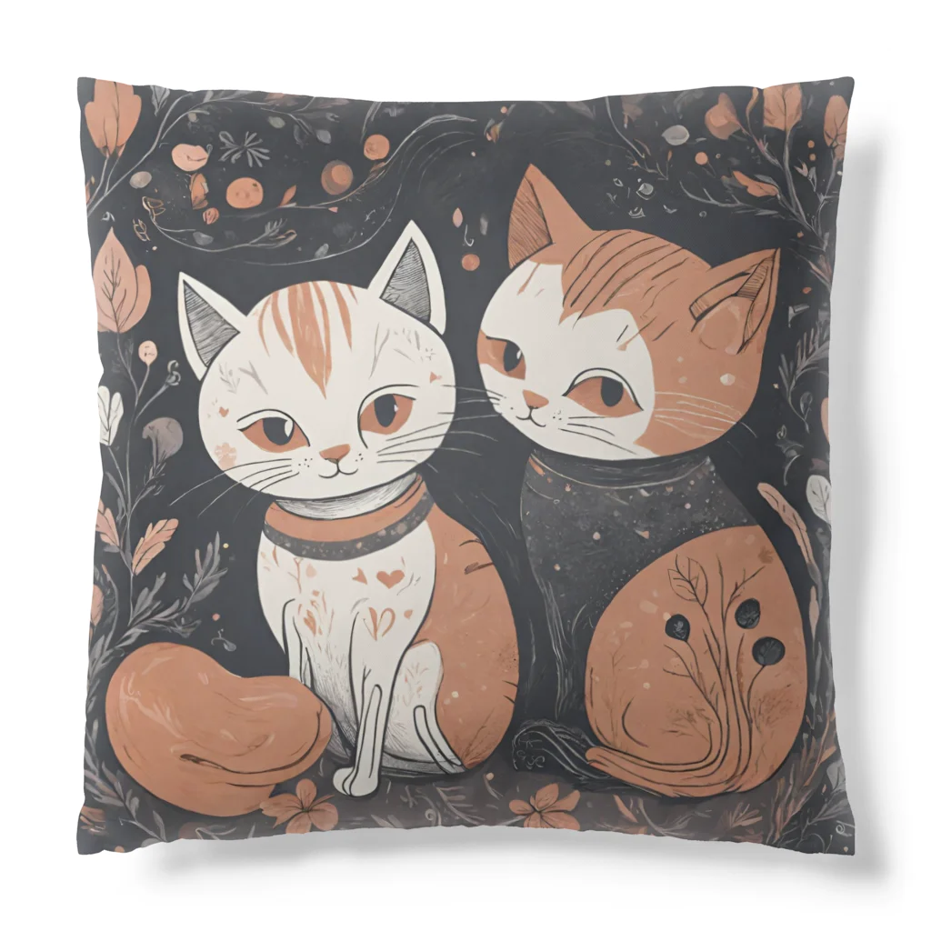 不思議なイラストのワンダーキャットイラストグッズ Cushion