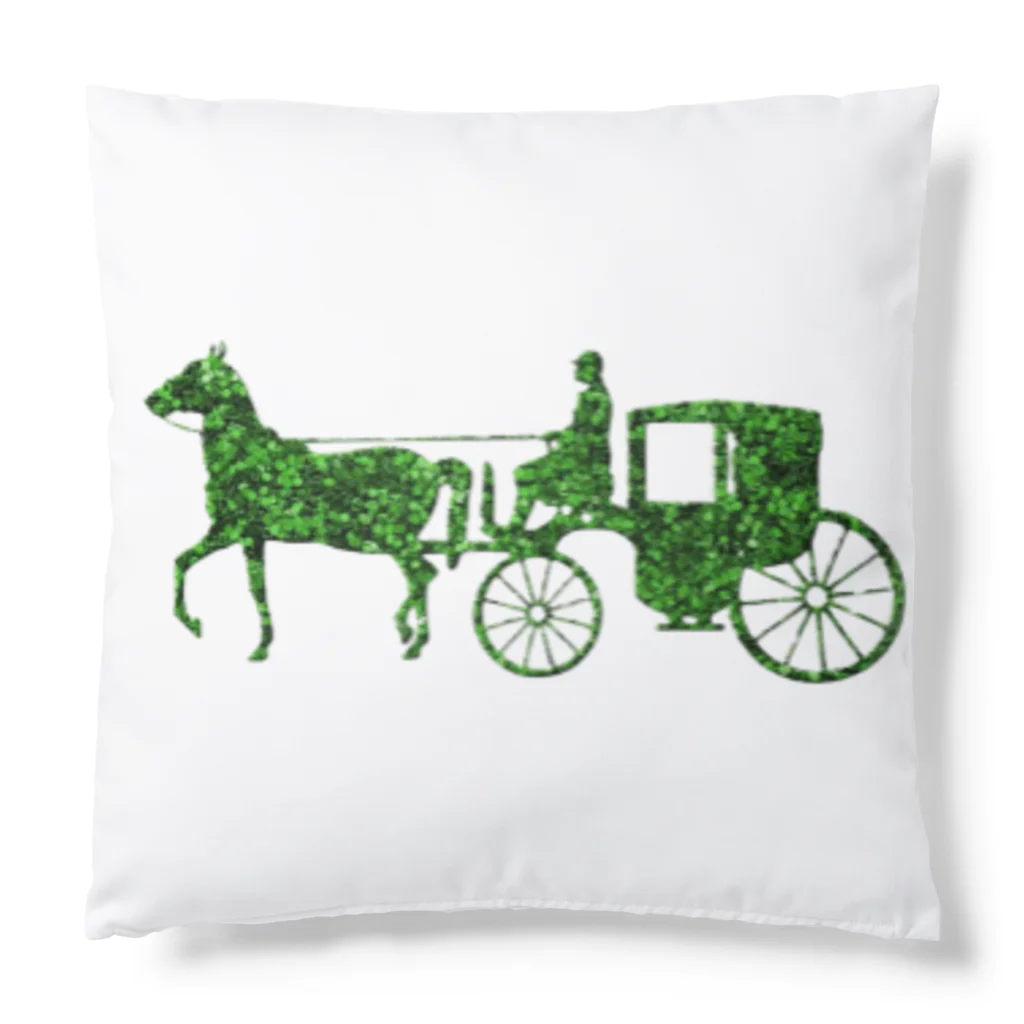 mumusの馬車　green Cushion