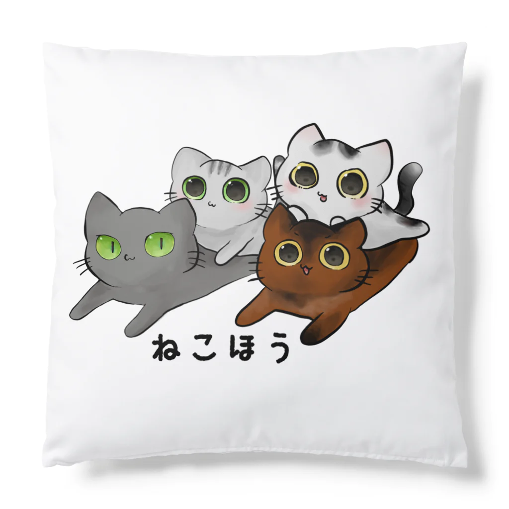 ねこほうチャンネル公式グッズの5匹ねこほうイラストグッズ Cushion