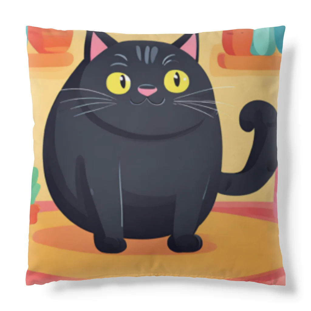 あにぽよのぽて黒猫 Cushion