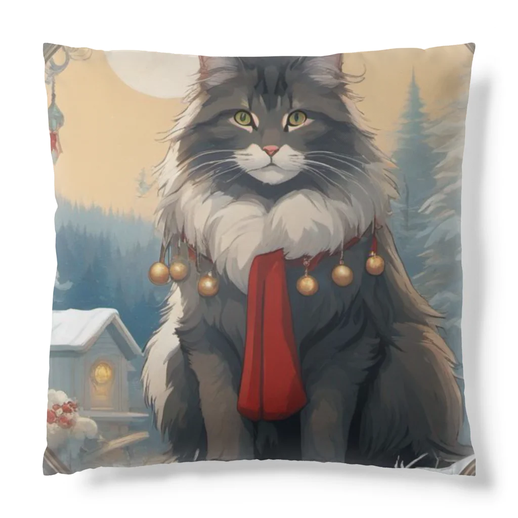 ruiruirの猫　冬　クリスマス Cushion