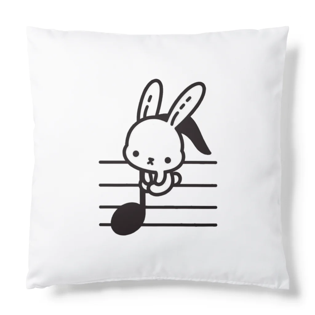 終わらない夢🌈の音符♪＆うさちゃん🐰 Cushion