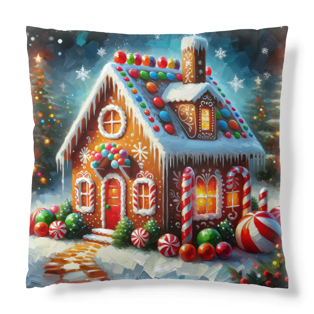 Chee & MarkusのChristmas Candy House Cushion