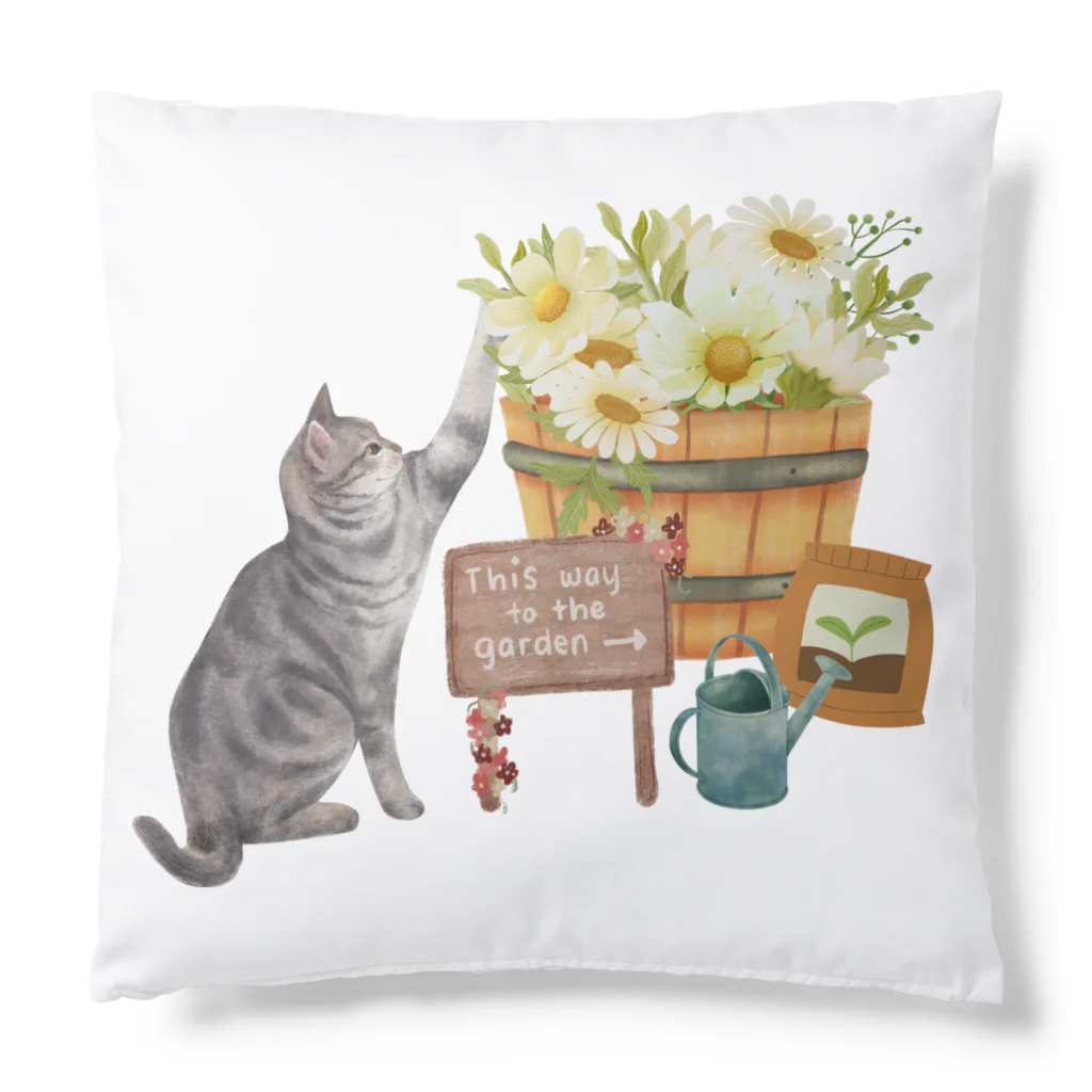 きら星のお花が好きな猫 Cushion