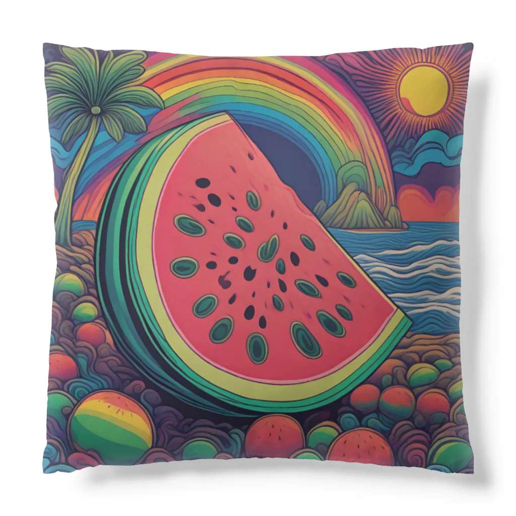 PSYCHEDELIC ARTのPSYCHEDELICスイカ Cushion